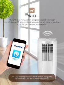 AC PORTABLE GREE 1 PK TYPE GPC-09P1 FITUR WIFI AIR PURIFIER NEW